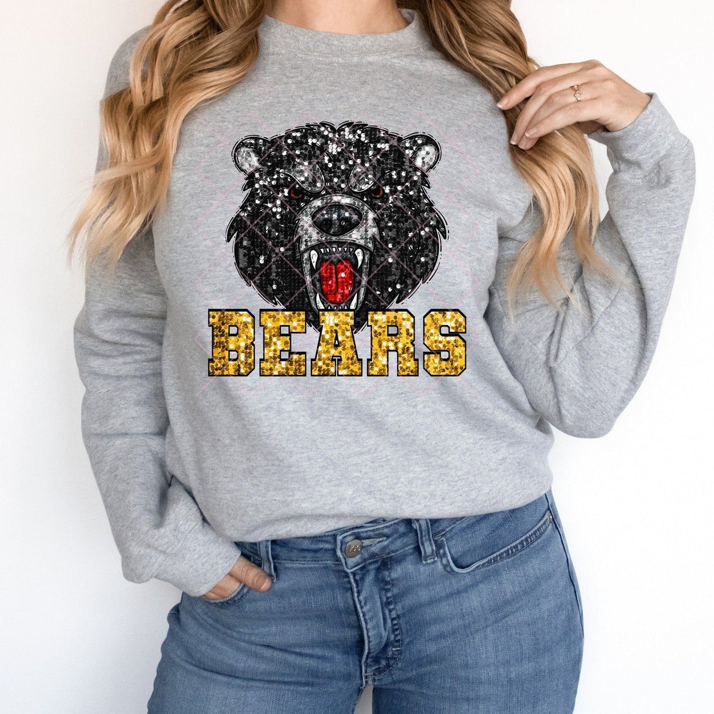 Black Bears Yellow Sequin
