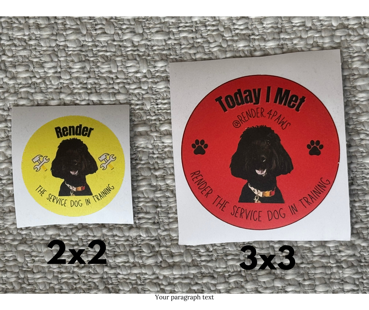 Custom Assistance Animal Sticker