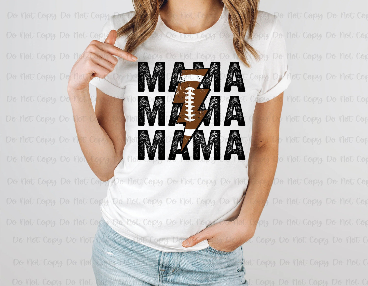 Mama Stacked with football bolt